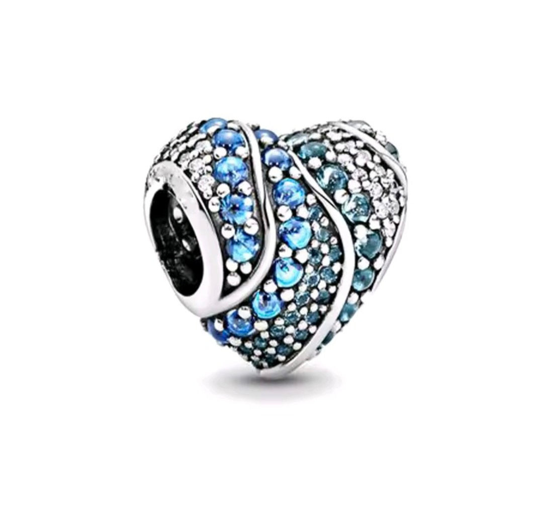 Sterling Silver Sparkling Blue Charm