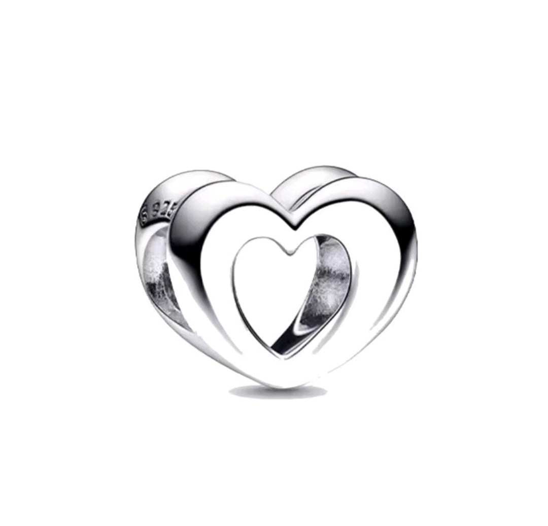 Sterling Silver Openwork Heart Charm