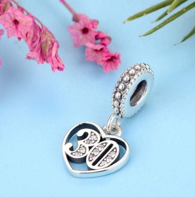 Sterling Silver 30th Birthday Charm - Enchanting Charms