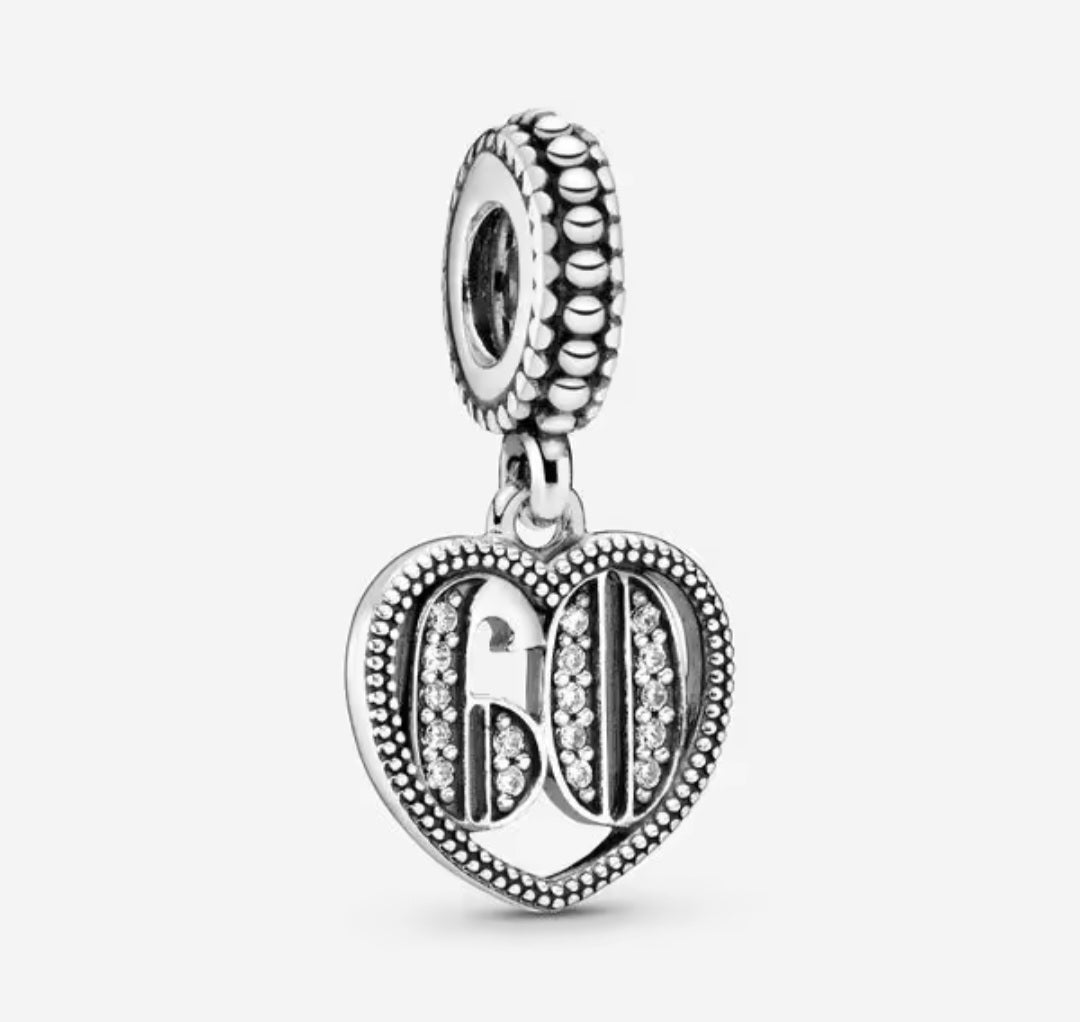 Sterling Silver 60th birthday charm - Enchanting Charms