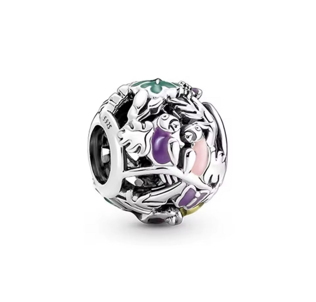 Sterling Silver Jungle Birds Charm - Enchanting Charms