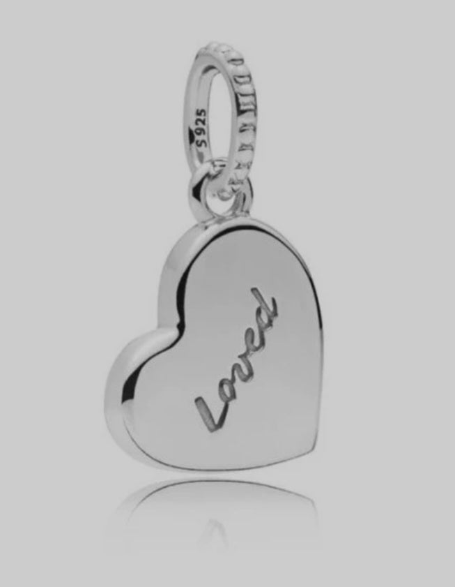 Sterling Silver Loved Heart Charm - Enchanting Charms