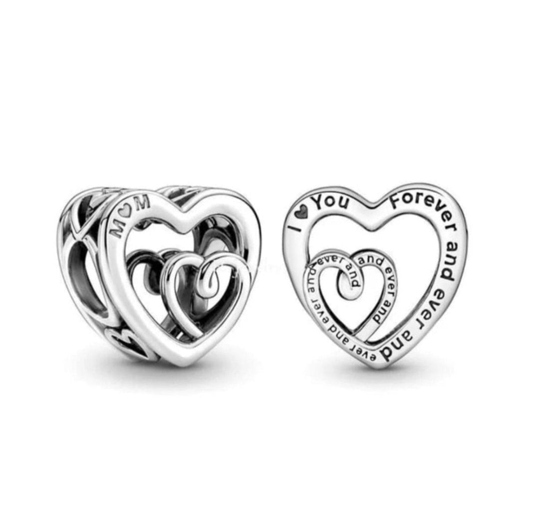 Sterling Silver Mom I Love You Forever And Ever Charm - Enchanting Charms