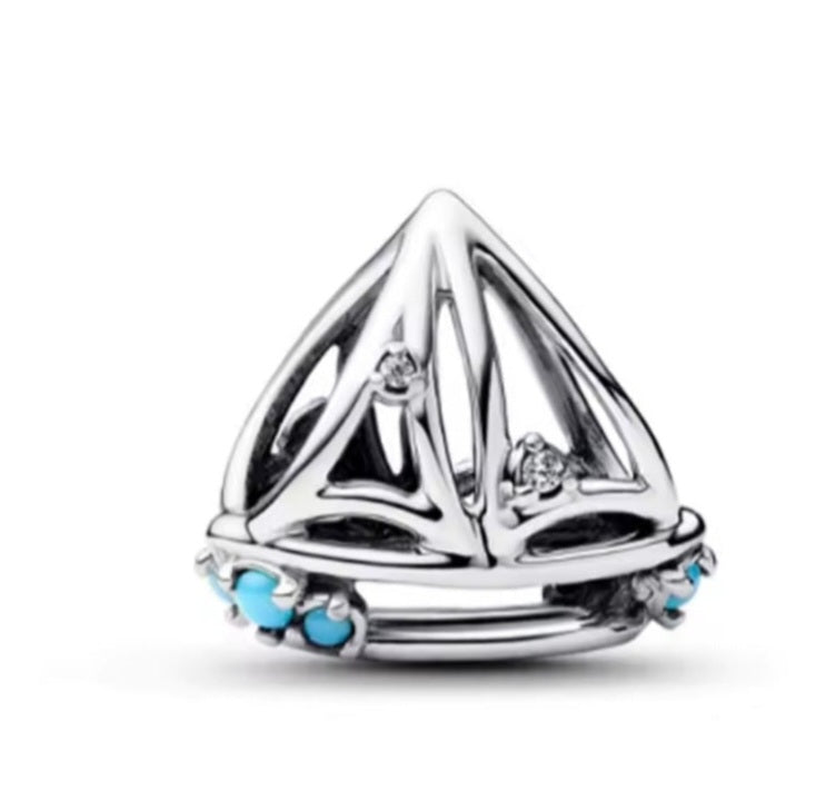 Sterling Silver Openwork Sailboat Charm - Enchanting Charms