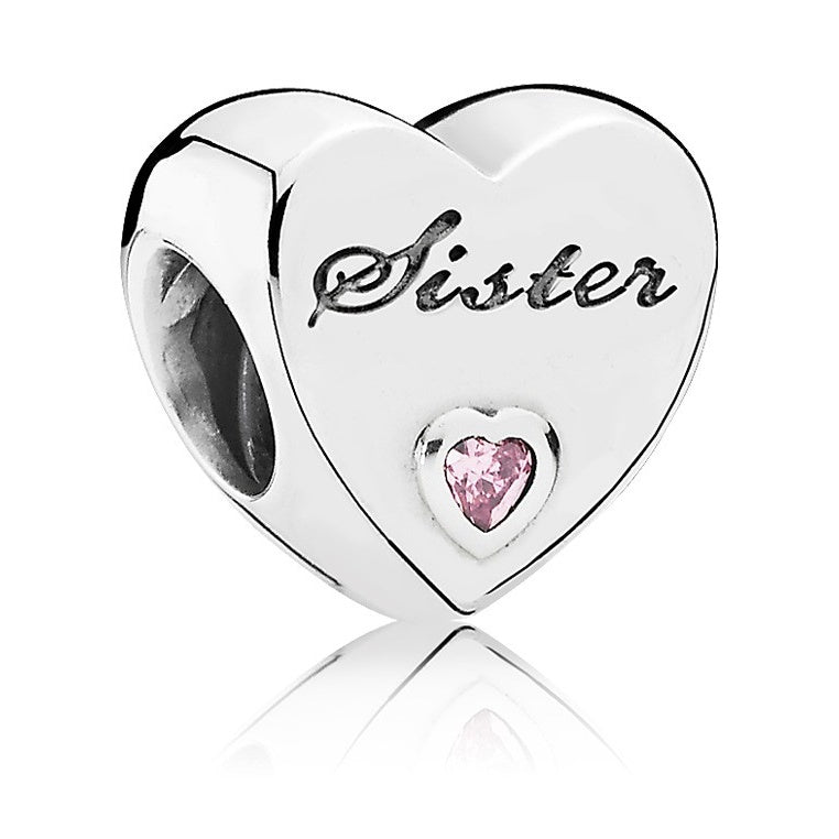 Sterling Silver Sister Heart Charm