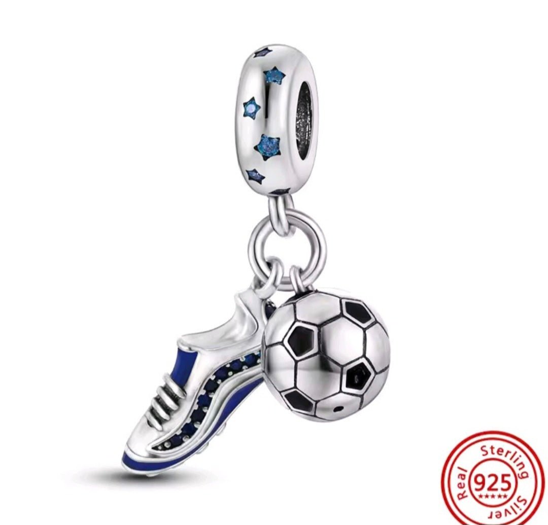 Sterling Silver Soccer Ball & Shoe Charm - Enchanting Charms