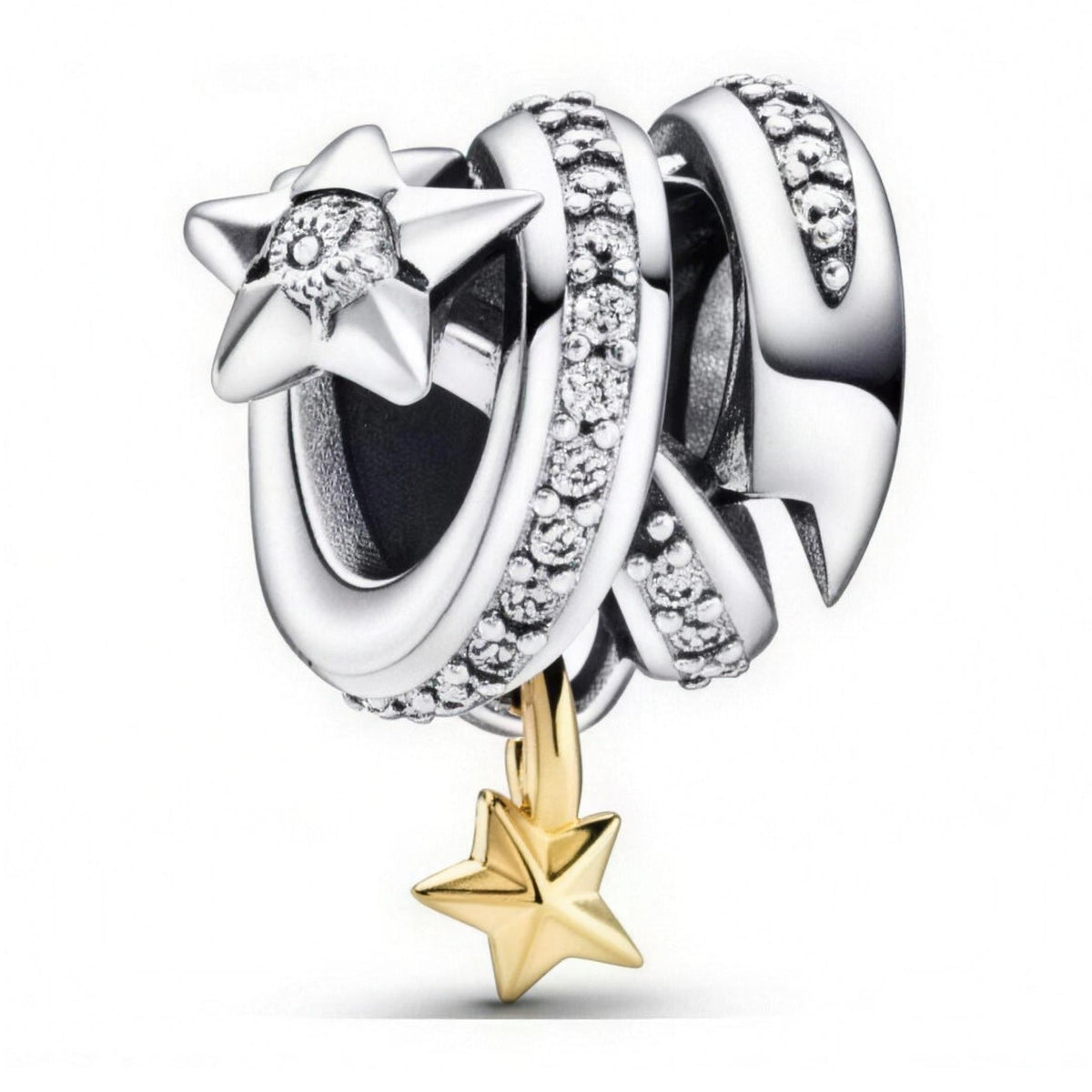 Sterling Silver Spiral Shooting Star Charm
