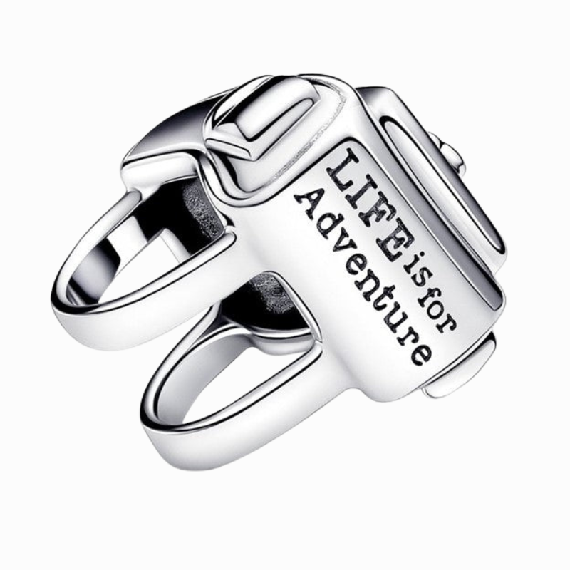 Sterling Silver Life Is For Adventure Backpack Charm