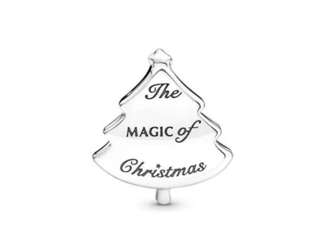 Sterling Silver Sparkling Christmas Tree Charm