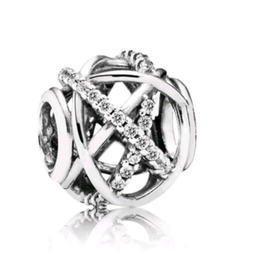 Sterling Silver Sparkling Lines Charm