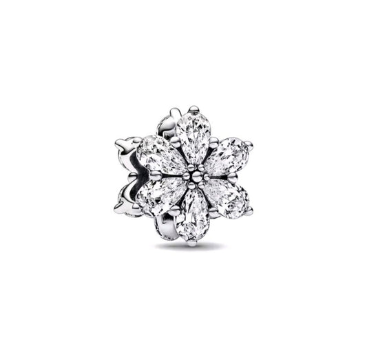 Sterling Silver Sparkling Herbarium Flower Charm