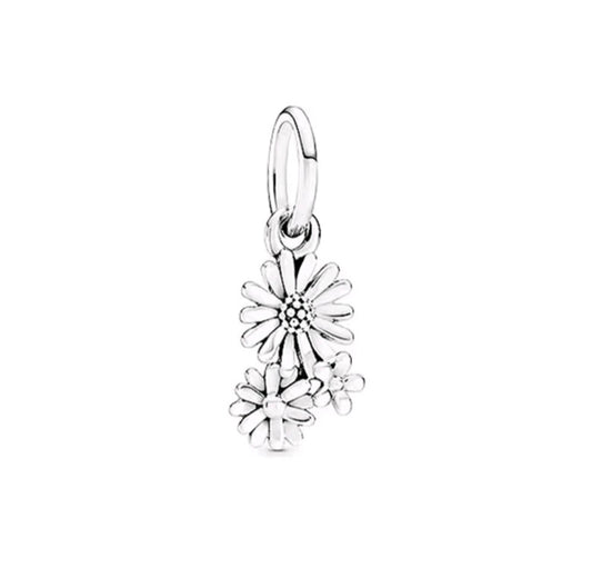Sterling Silver Daisy Flower Bouquet Charm