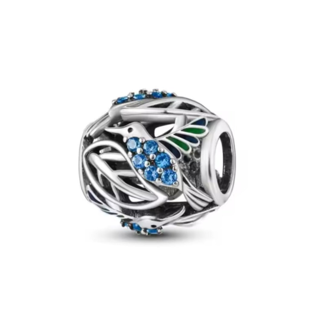 Steing Silver Sparkling Humming Bird Charm - Enchanting Charms