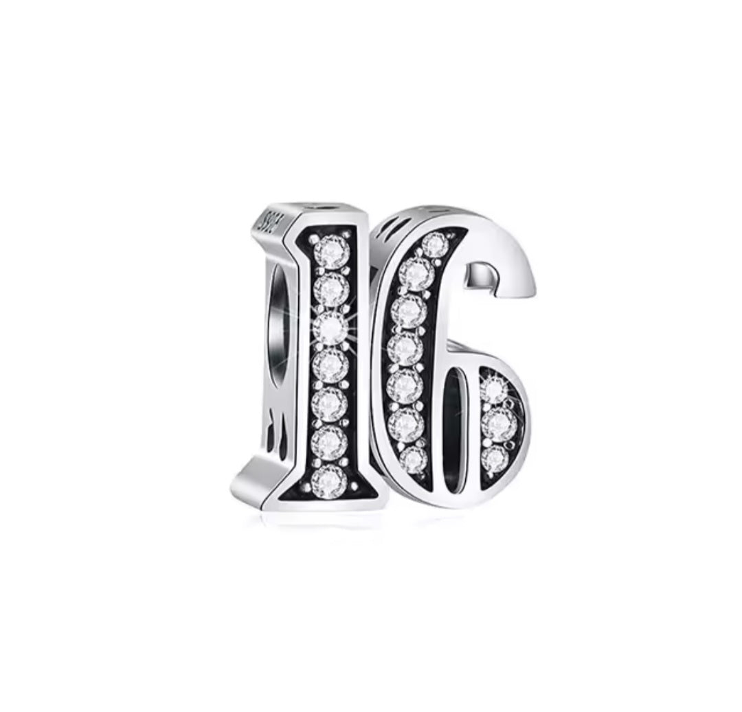 Sterling Silver 16th Birthday Charm - Enchanting Charms