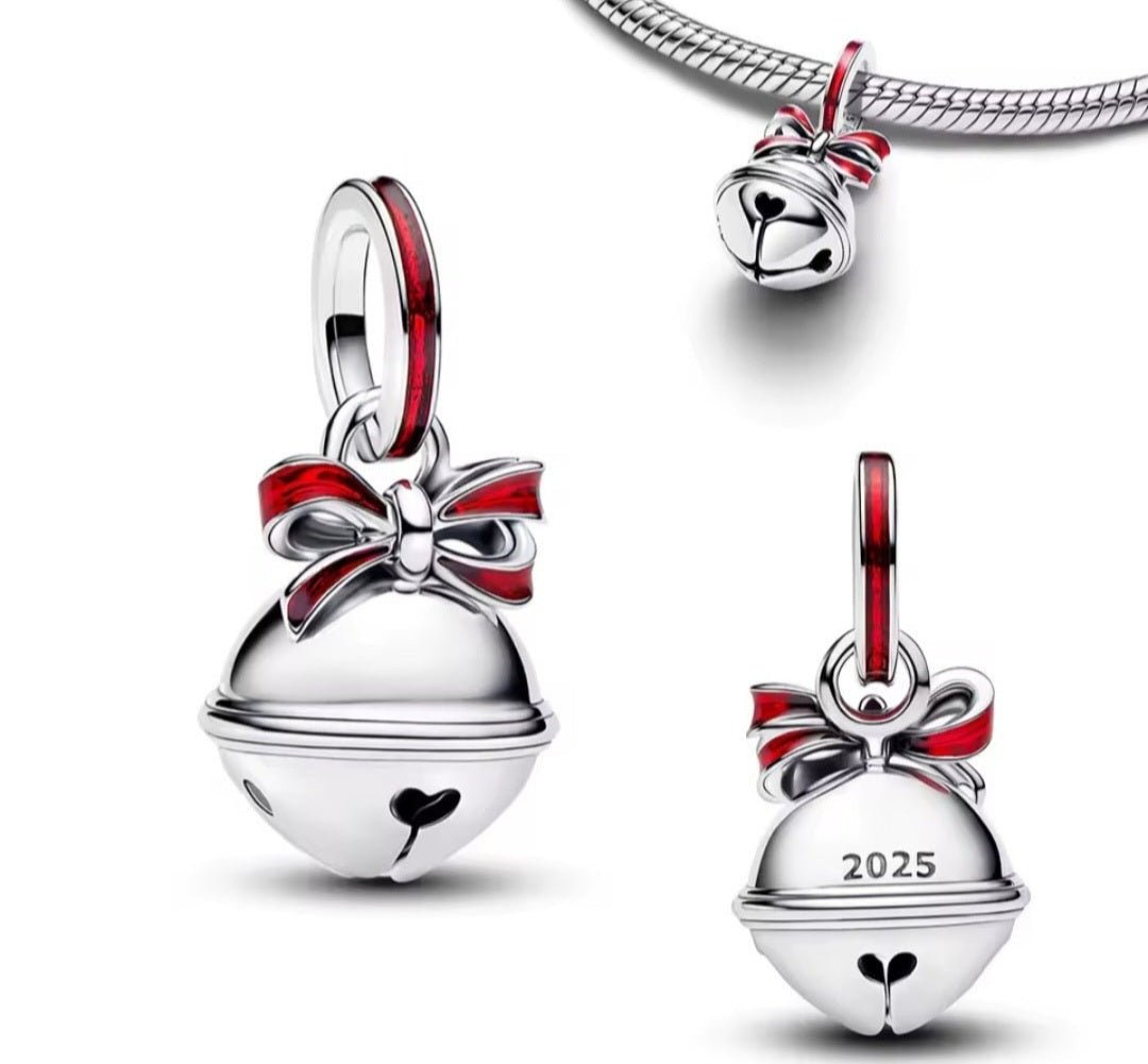 Sterling Silver 2025 Christmas Bell Charm - Enchanting Charms