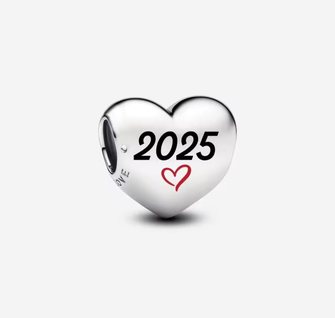 Sterling Silver 2025 Heart Charm - Enchanting Charms