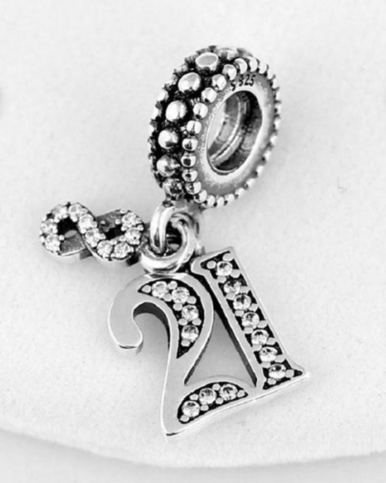 Sterling Silver 21st Birthday Charm - Enchanting Charms