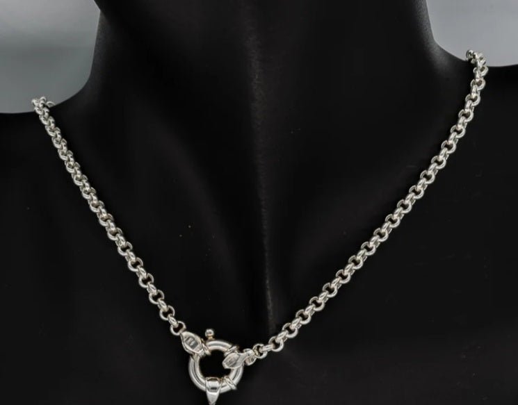 Sterling Silver 2.7mm 50cm Rolo Chain Belcher Necklace - Enchanting Charms