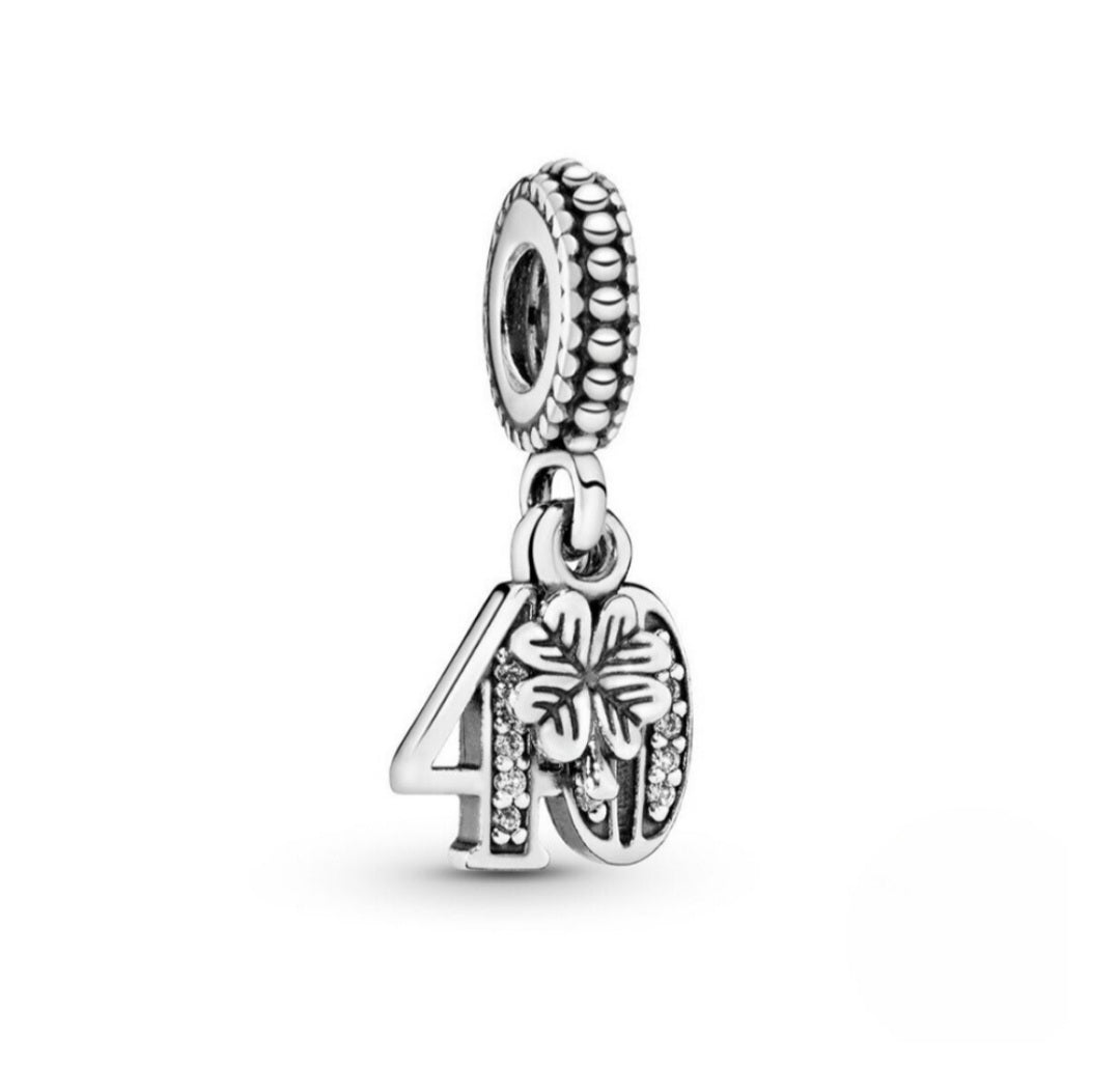 Sterling Silver 40th Birthday Charm - Enchanting Charms