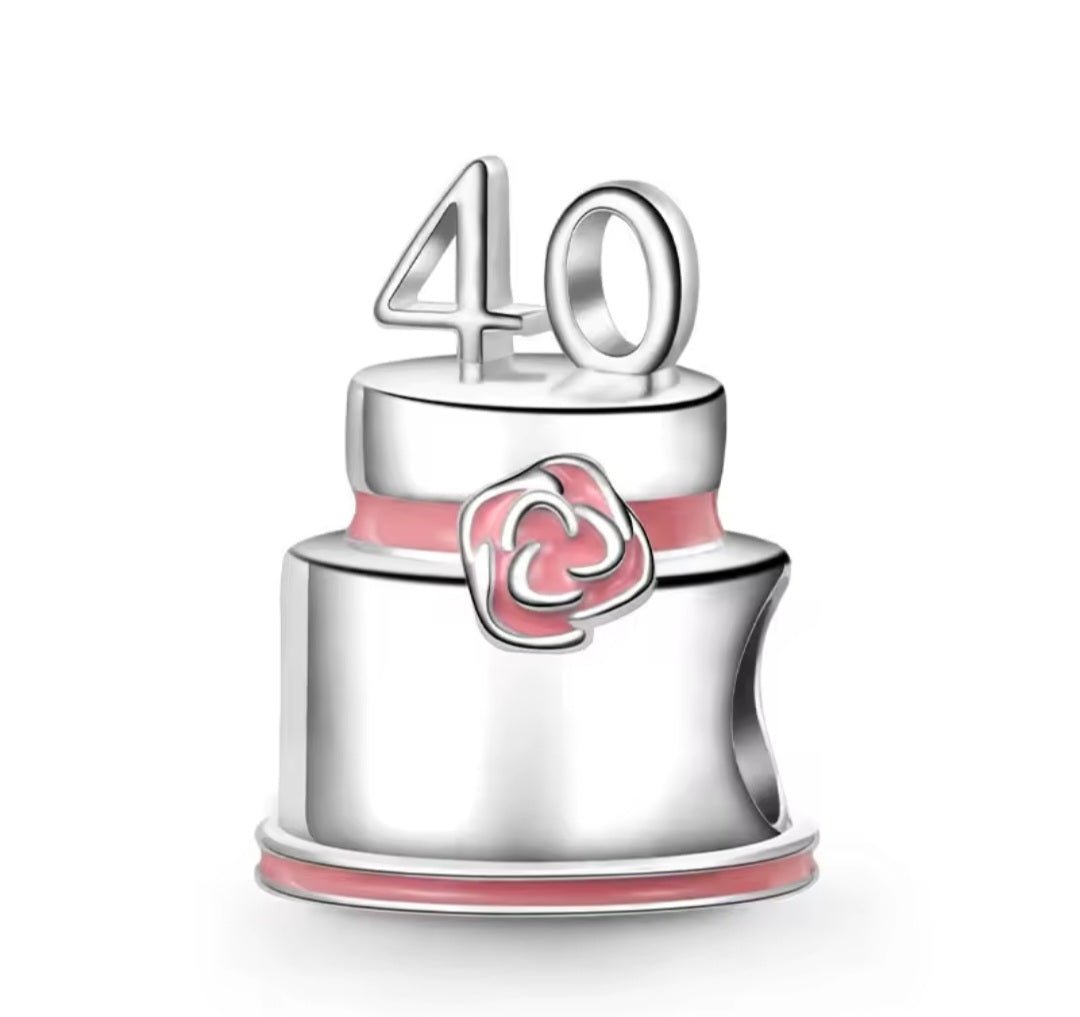 Sterling Silver 40th Birthday Charm - Enchanting Charms