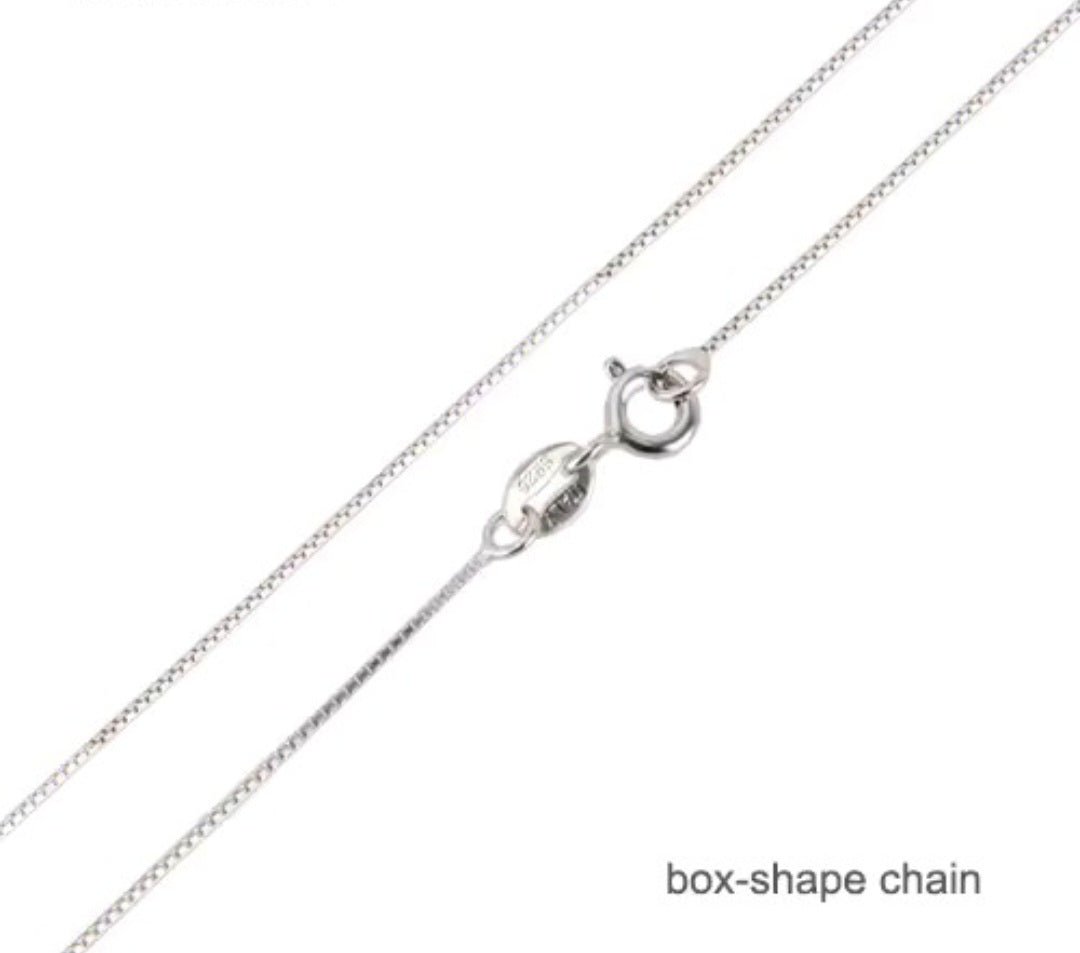 Sterling Silver 50cm Box Shape Necklace - Enchanting Charms