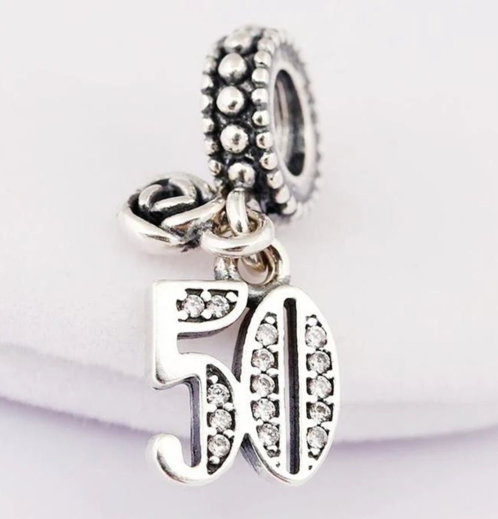 Sterling Silver 50th Charm - Enchanting Charms