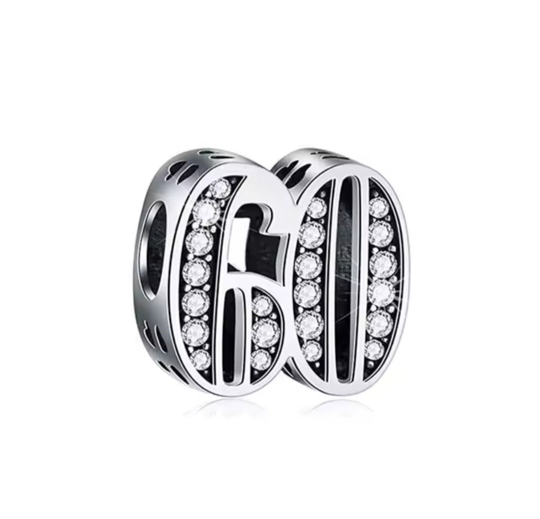 Sterling Silver 60th Birthday Charm - Enchanting Charms
