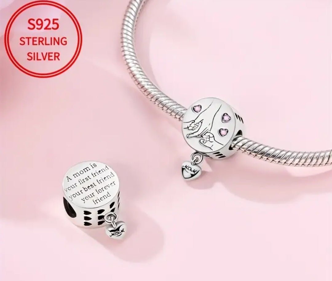 Sterling Silver A Mom Is Your First Friend Your Best Friend Your Forever Friend Charm - Enchanting Charms