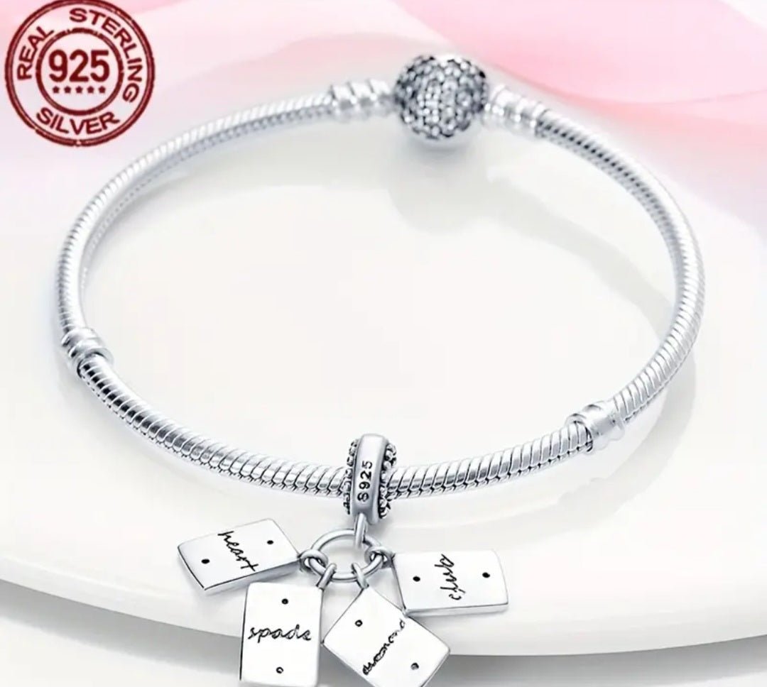 Sterling Silver Aces Cards Charm - Enchanting Charms