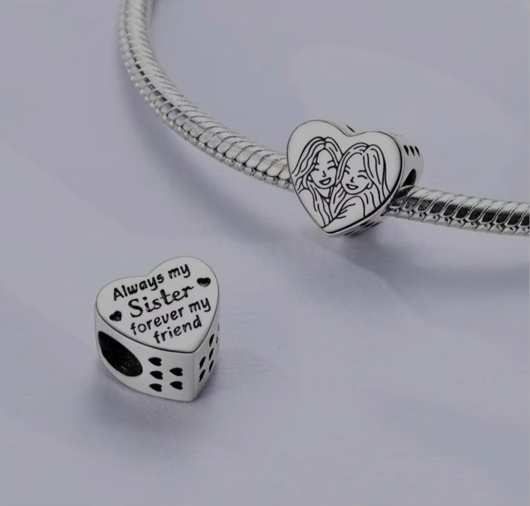 Sterling Silver Always My Sister Forever My Friend Charm - Enchanting Charms