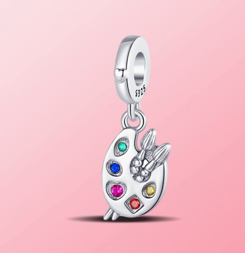 Sterling Silver Artist Palette Charm - Enchanting Charms