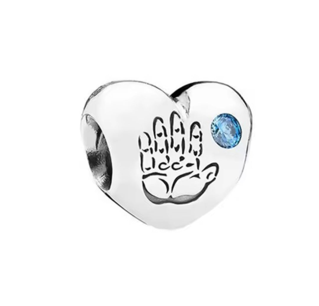 Sterling Silver Baby Boy Heart Charm - Enchanting Charms