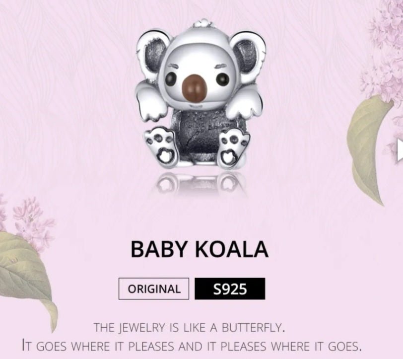 Sterling Silver Baby Koala Bear Charm - Enchanting Charms