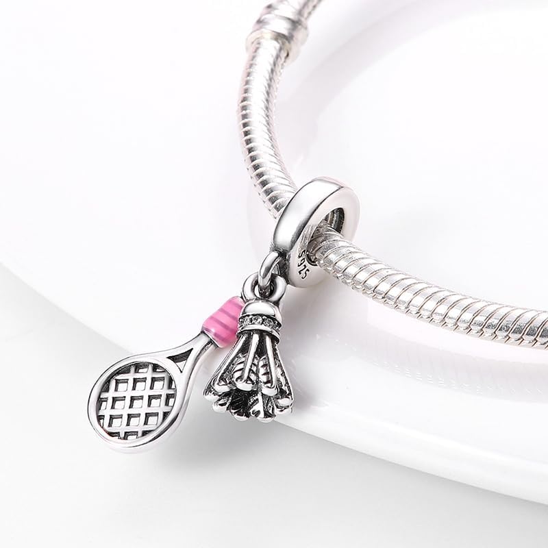 Sterling Silver Badminton Charm - Enchanting Charms