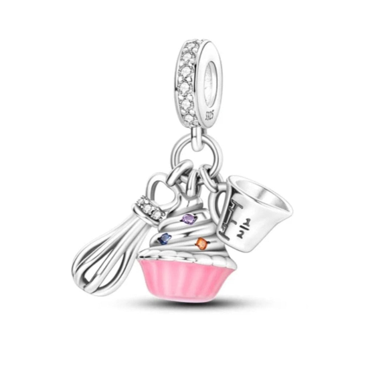 Sterling Silver Baking Cupcake Charm - Enchanting Charms