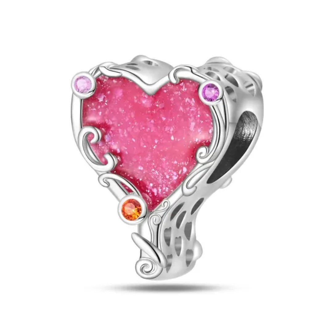 Sterling Silver Barbie Heart Mirror - Enchanting Charms