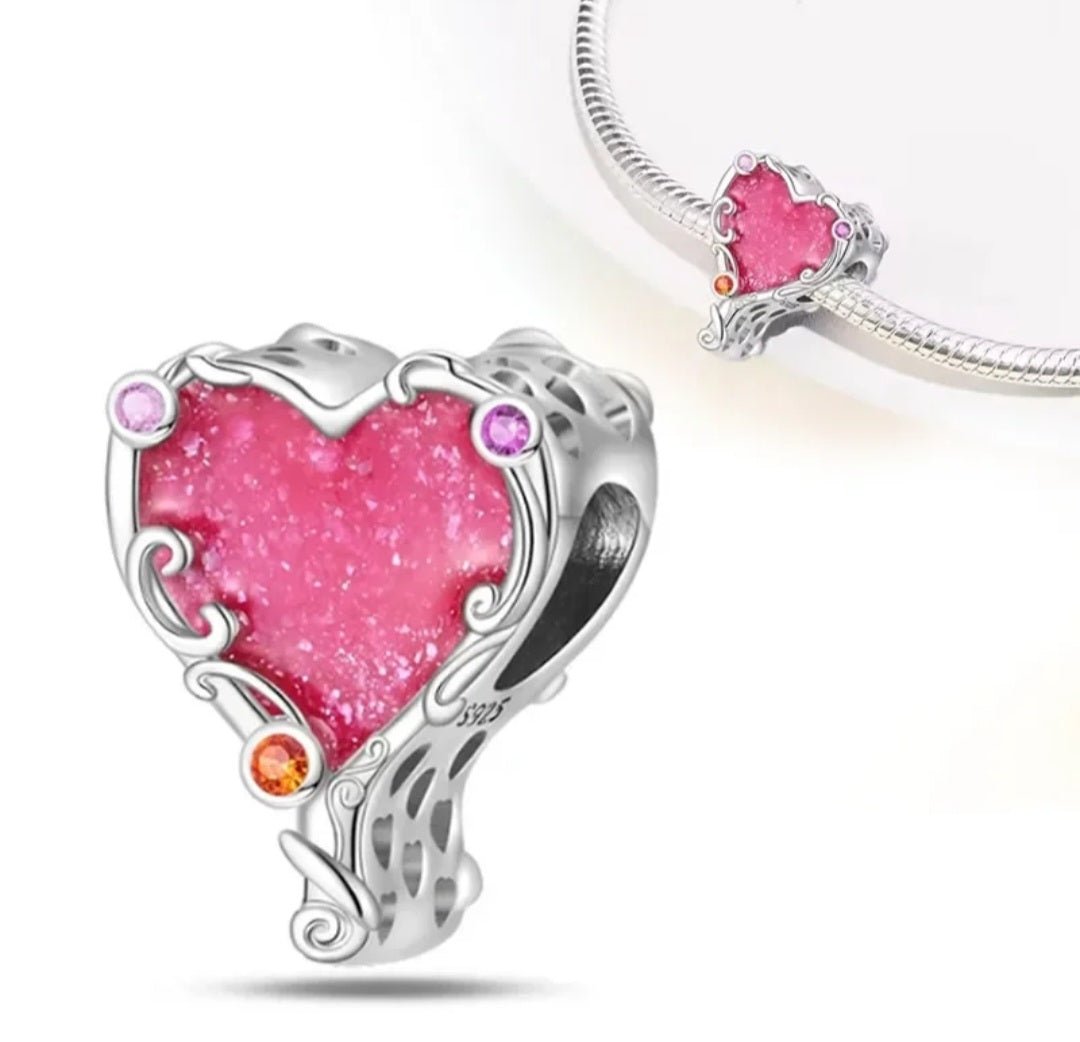 Sterling Silver Barbie Heart Mirror - Enchanting Charms