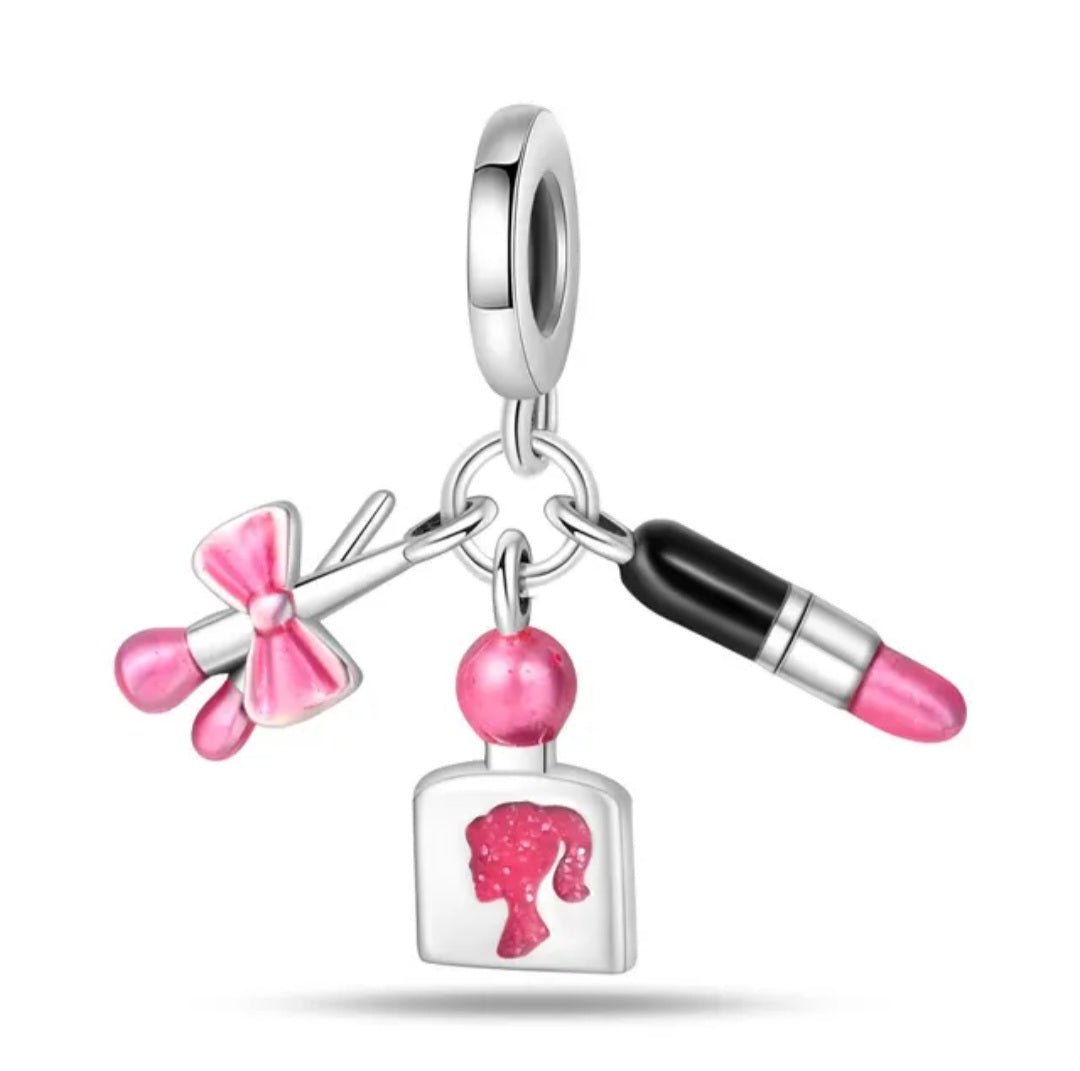 Sterling Silver Barbie Make Up Set Charm - Enchanting Charms