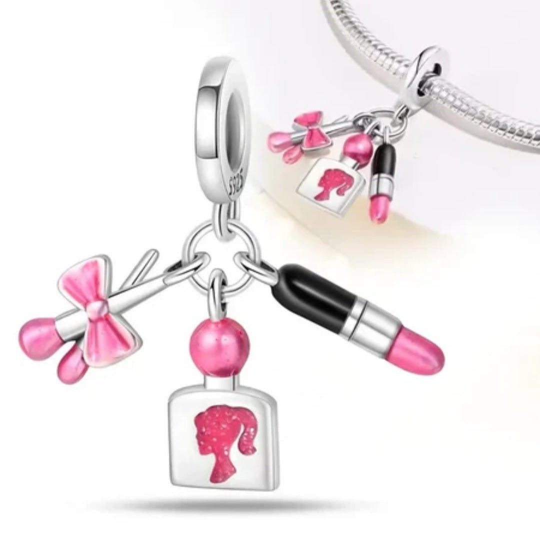 Sterling Silver Barbie Make Up Set Charm - Enchanting Charms