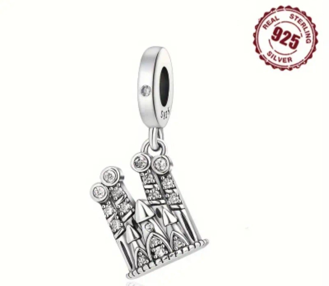 Sterling Silver Barcelona Monument Travel Charm - Enchanting Charms