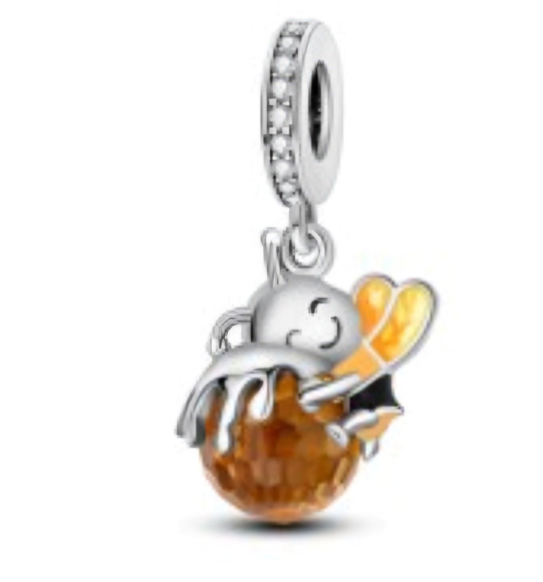 Sterling Silver Bee Honey Charm - Enchanting Charms