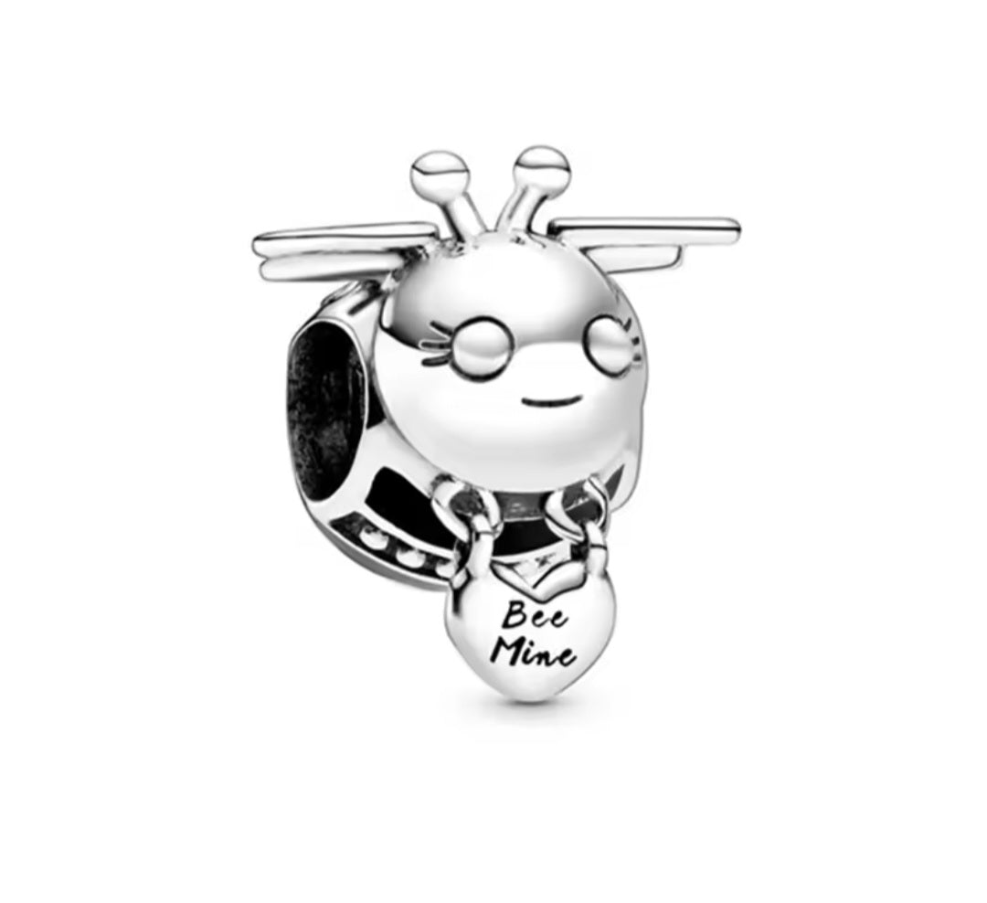 Sterling Silver Bee Mine Bee Charm - Enchanting Charms