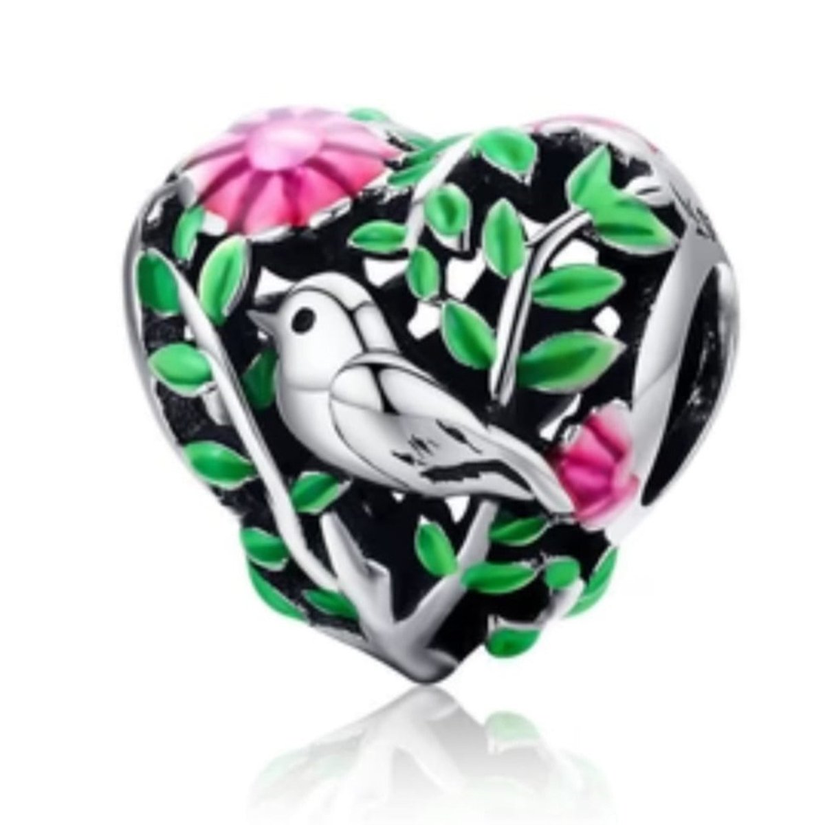 Sterling Silver Bird In The Woods Collection Charm - Enchanting Charms