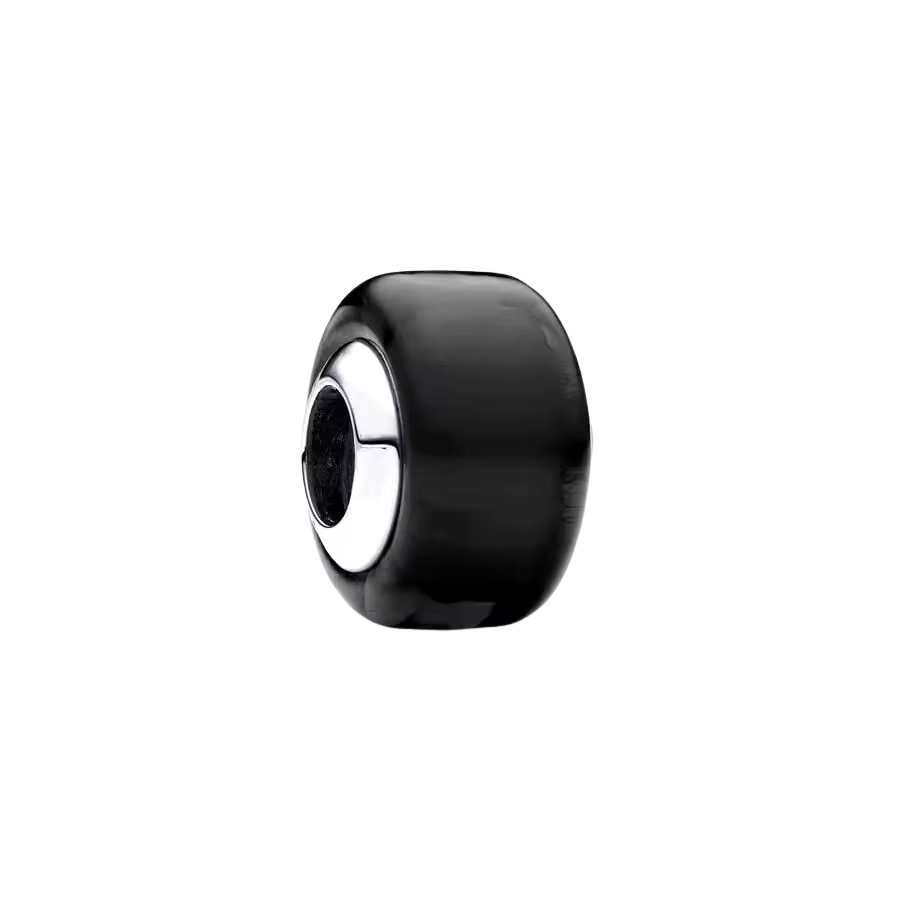 Sterling Silver Black Murano Glass Charm - Enchanting Charms