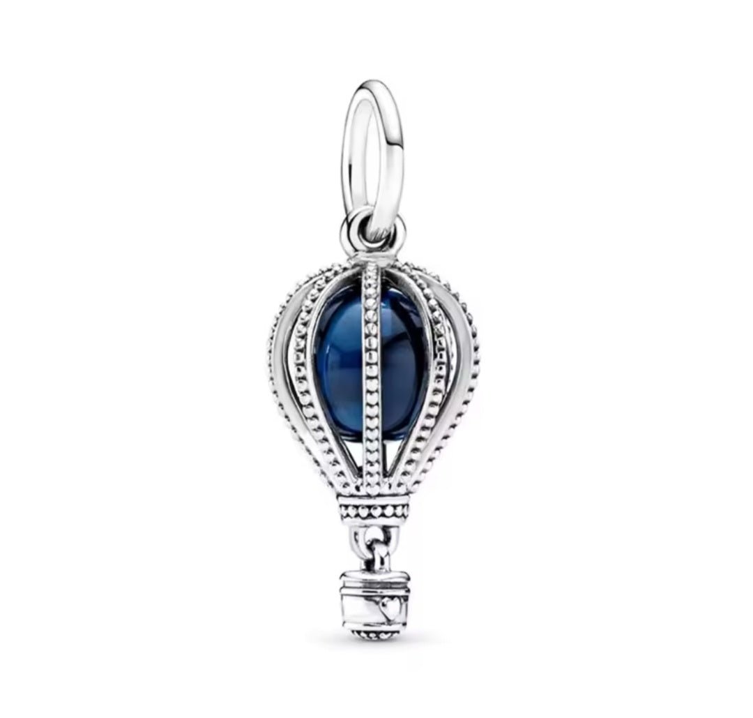 Sterling Silver Blue Airballoon Charm - Enchanting Charms