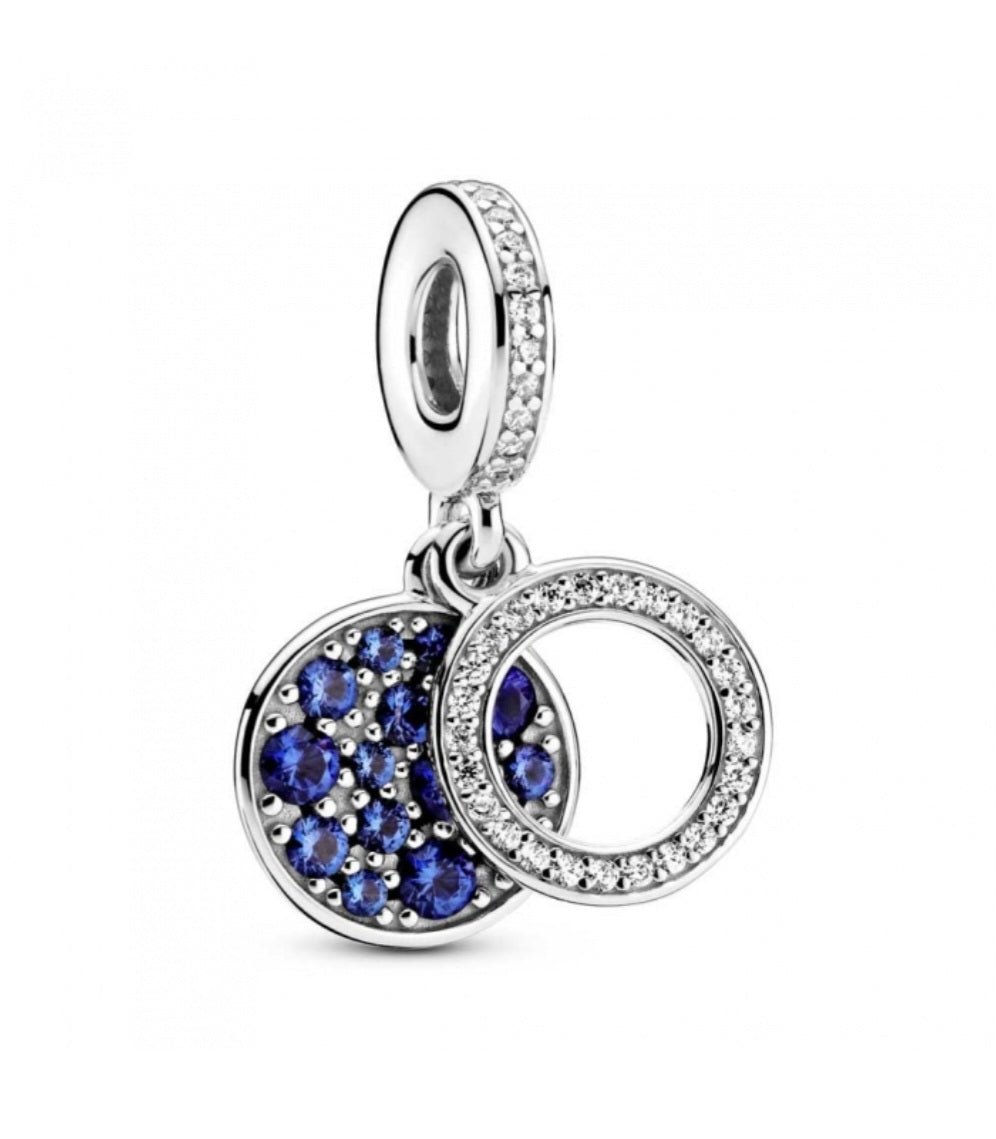 Sterling Silver Blue Disc Charm - Enchanting Charms