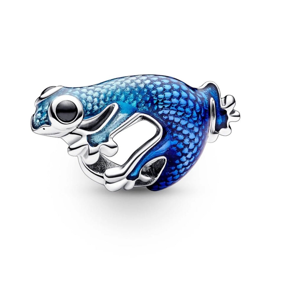 Sterling Silver Blue Gecko Charm - Enchanting Charms