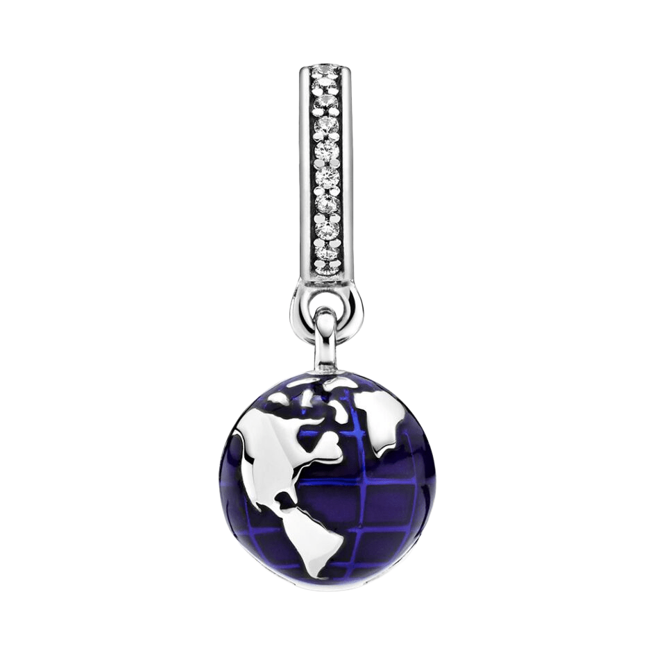 Sterling Silver Blue Planet Charm - Enchanting Charms