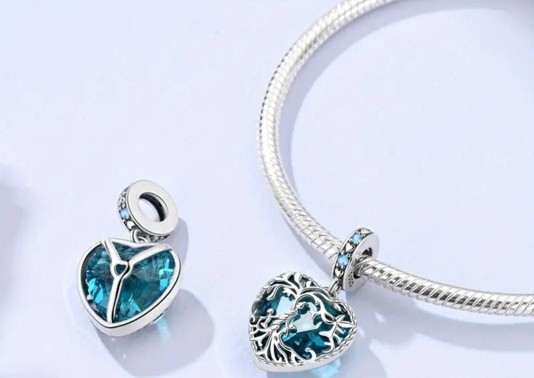 Sterling Silver Blue Tree of Life Charm - Enchanting Charms