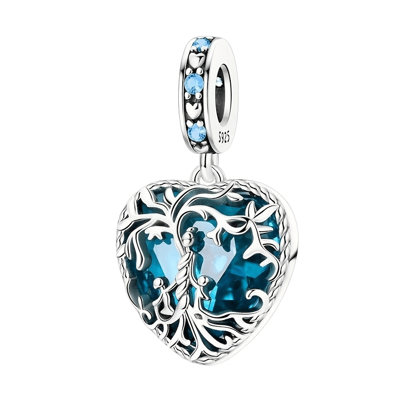 Sterling Silver Blue Tree of Life Charm - Enchanting Charms